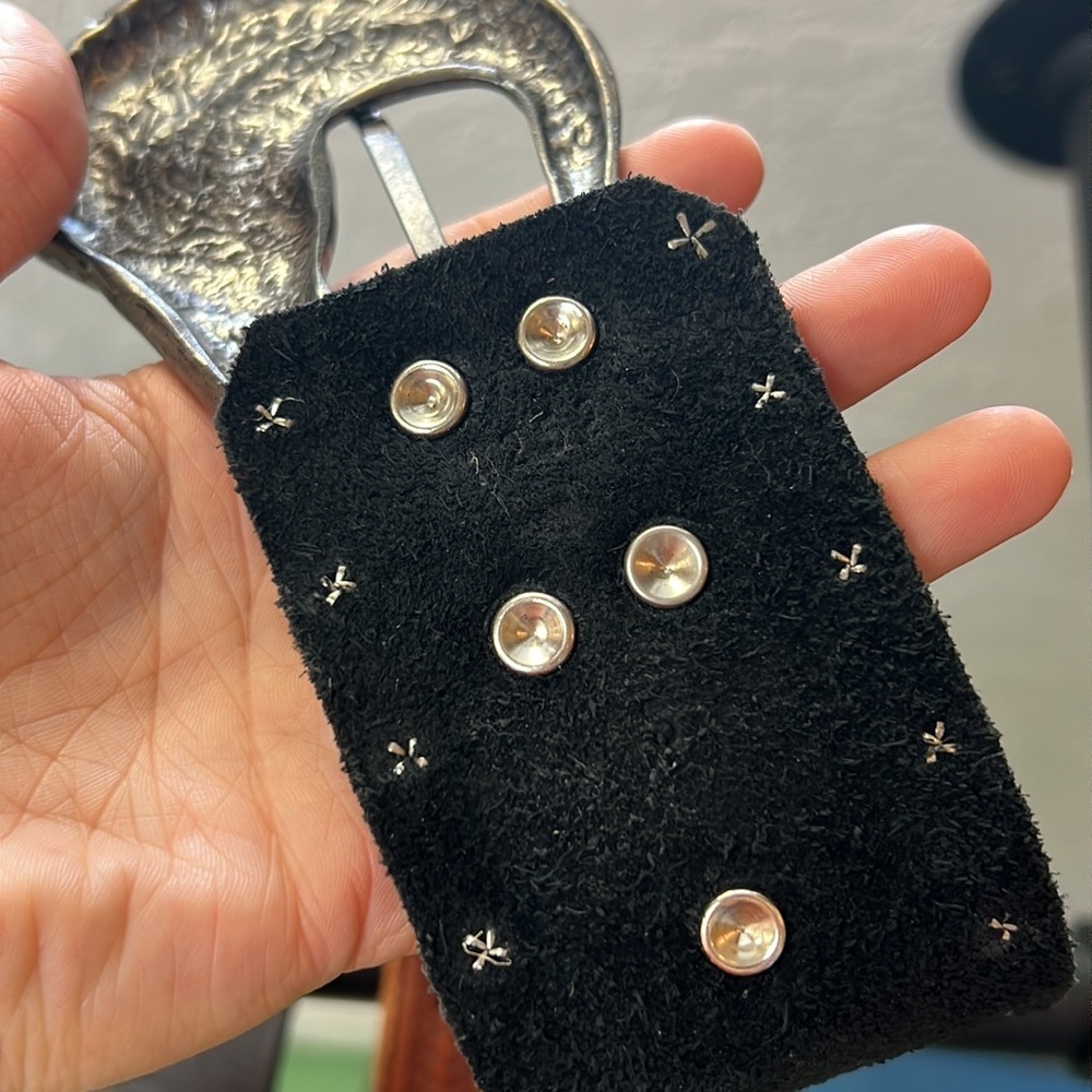 Amazing Western Horse Head Belt Leather Suede Thick - Picture 9 of 9